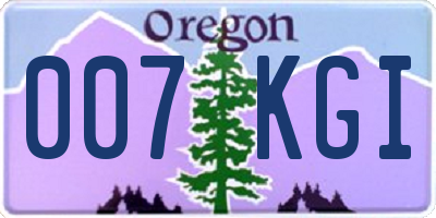 OR license plate 007KGI