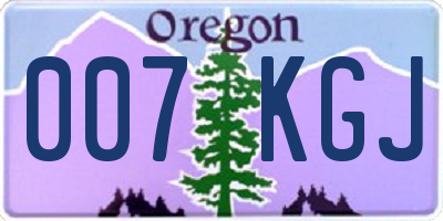OR license plate 007KGJ