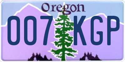 OR license plate 007KGP