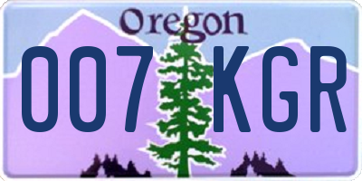 OR license plate 007KGR