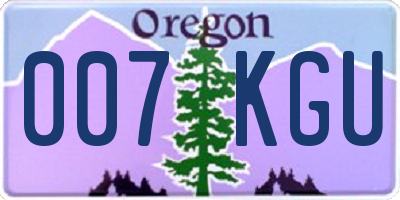 OR license plate 007KGU