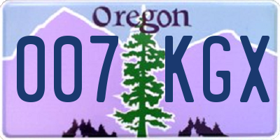OR license plate 007KGX