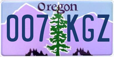 OR license plate 007KGZ