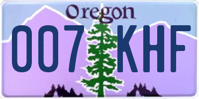 OR license plate 007KHF