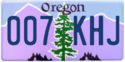 OR license plate 007KHJ
