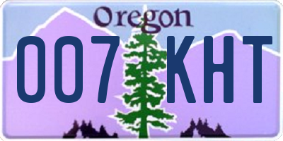 OR license plate 007KHT
