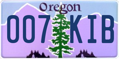 OR license plate 007KIB