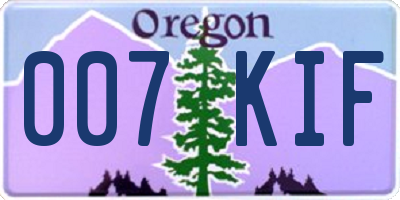 OR license plate 007KIF