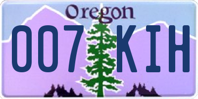 OR license plate 007KIH