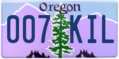 OR license plate 007KIL