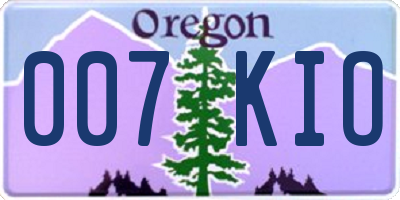 OR license plate 007KIO