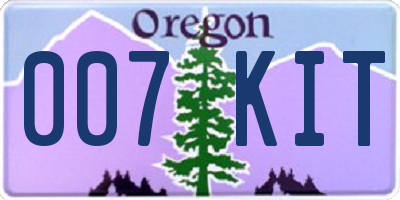 OR license plate 007KIT