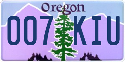 OR license plate 007KIU
