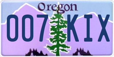 OR license plate 007KIX