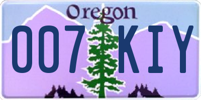 OR license plate 007KIY