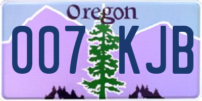 OR license plate 007KJB