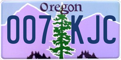 OR license plate 007KJC