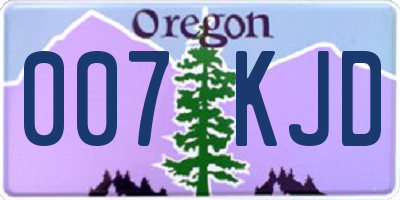OR license plate 007KJD