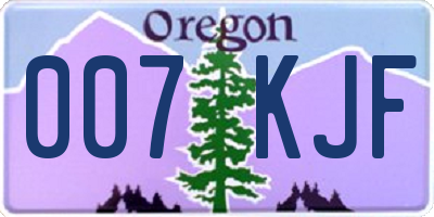 OR license plate 007KJF