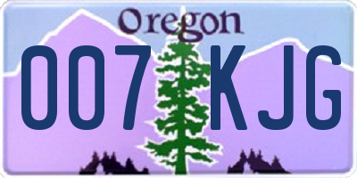OR license plate 007KJG