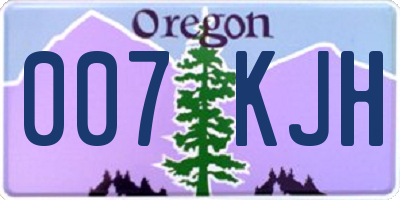 OR license plate 007KJH