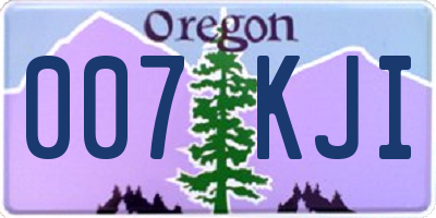 OR license plate 007KJI