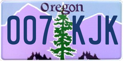 OR license plate 007KJK