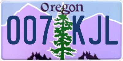 OR license plate 007KJL