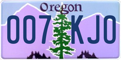 OR license plate 007KJO