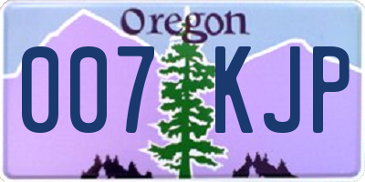 OR license plate 007KJP
