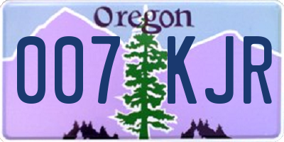 OR license plate 007KJR