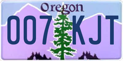 OR license plate 007KJT