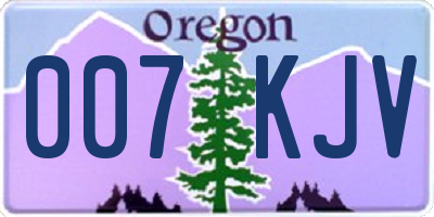 OR license plate 007KJV