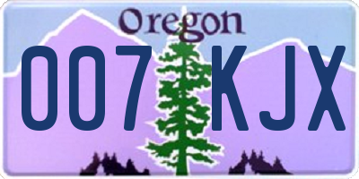 OR license plate 007KJX