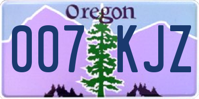 OR license plate 007KJZ