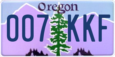 OR license plate 007KKF