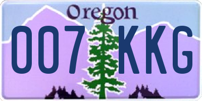 OR license plate 007KKG