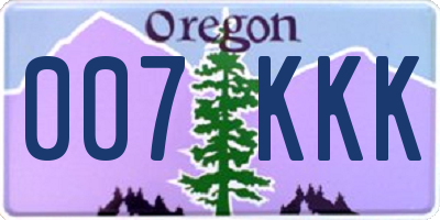 OR license plate 007KKK