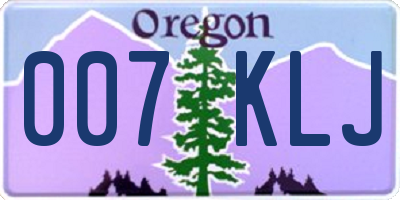 OR license plate 007KLJ