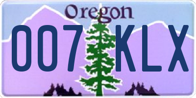 OR license plate 007KLX