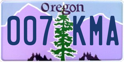 OR license plate 007KMA