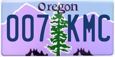 OR license plate 007KMC