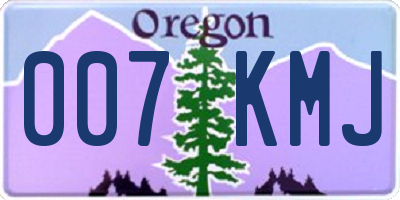 OR license plate 007KMJ