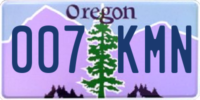 OR license plate 007KMN
