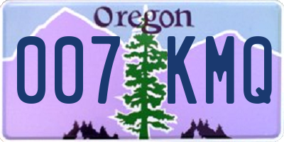 OR license plate 007KMQ