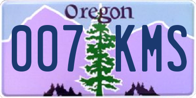 OR license plate 007KMS