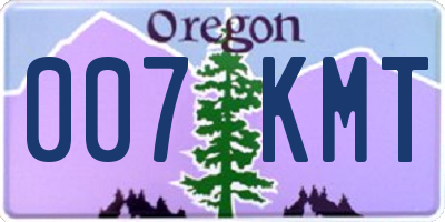 OR license plate 007KMT