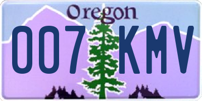 OR license plate 007KMV