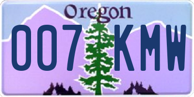 OR license plate 007KMW