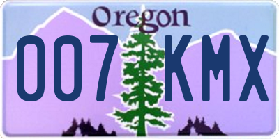 OR license plate 007KMX